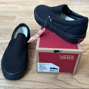 NIB Vans Classic Slip-on Black/Black Unisex Women’s 10 Men’s 8.5